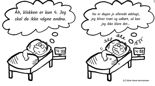 Billede på hvad du ikke skal gøre, når du vågner om natten